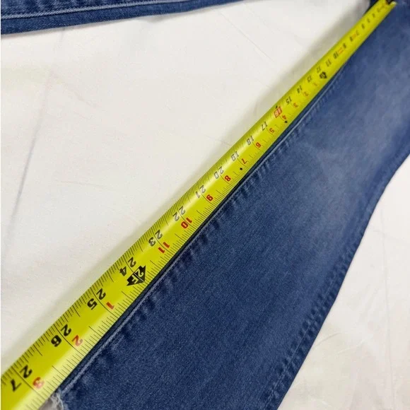 Mother High Waisted Looker Ankle Fray Jeans Womens 24 Blue Skinny Raw Hem - Picture 12 of 15